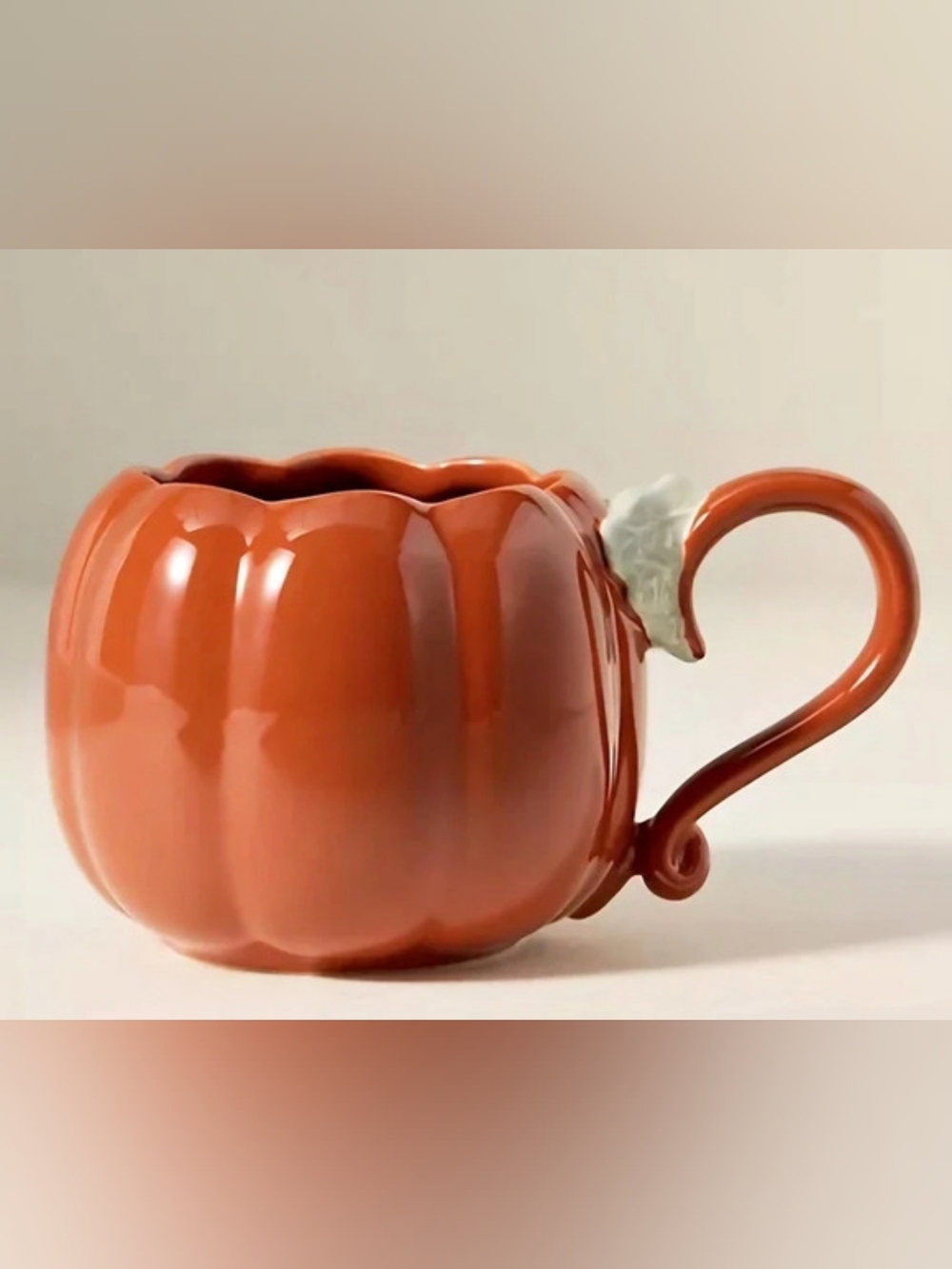 Anthropologie, Figural Pumpkin Glazed Stoneware Mug In Pumpkin